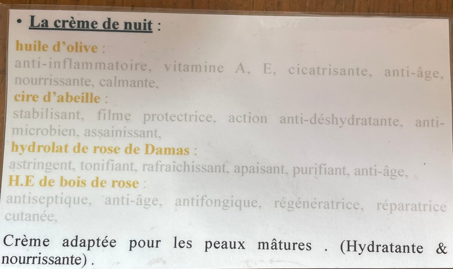 Crème de nuit 30ml « COSMÉTIQUES NATURELS LUR »