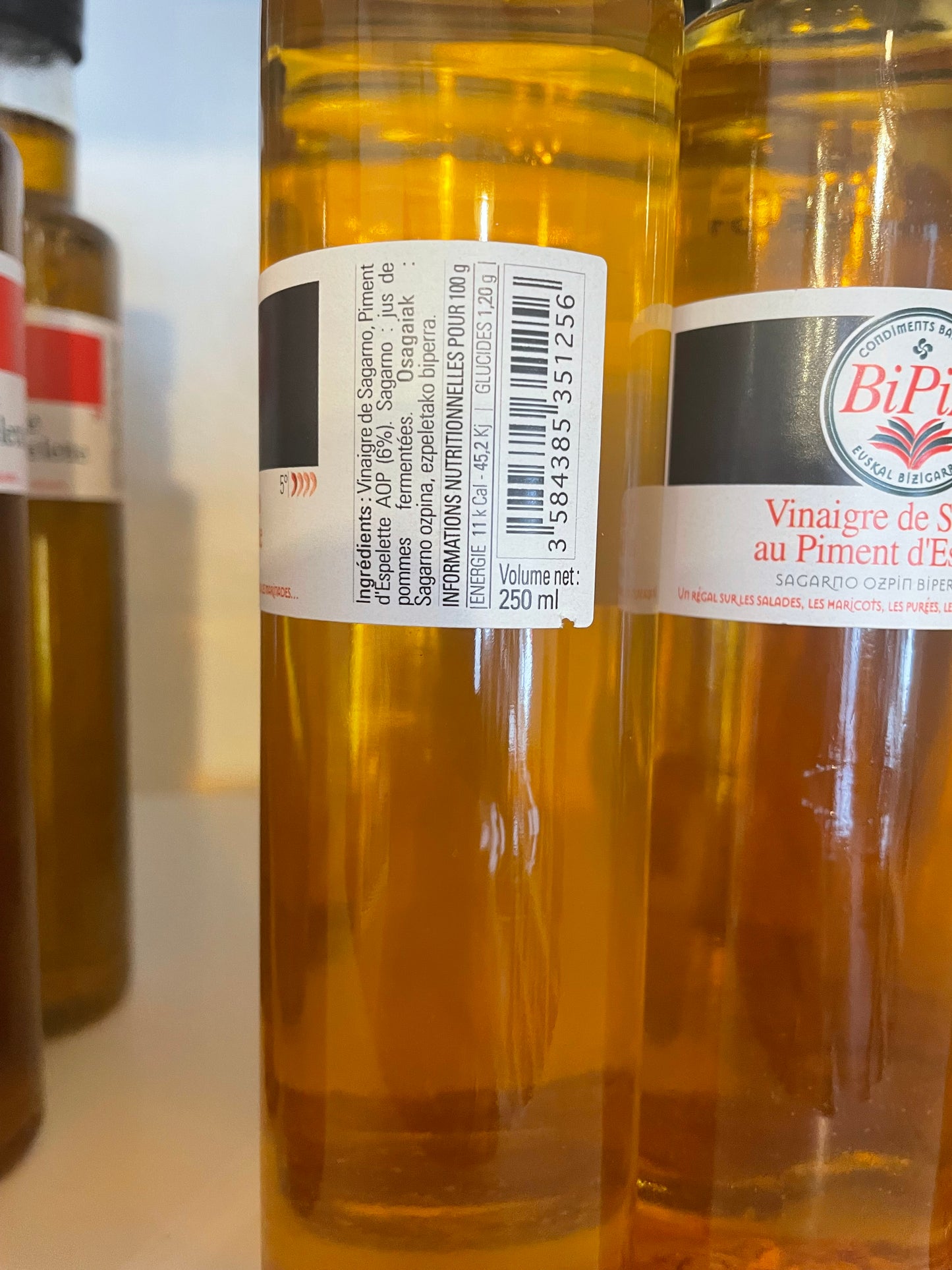 Vinaigre de cidre basque au piment d’Espelette 250ml « BIPIA »