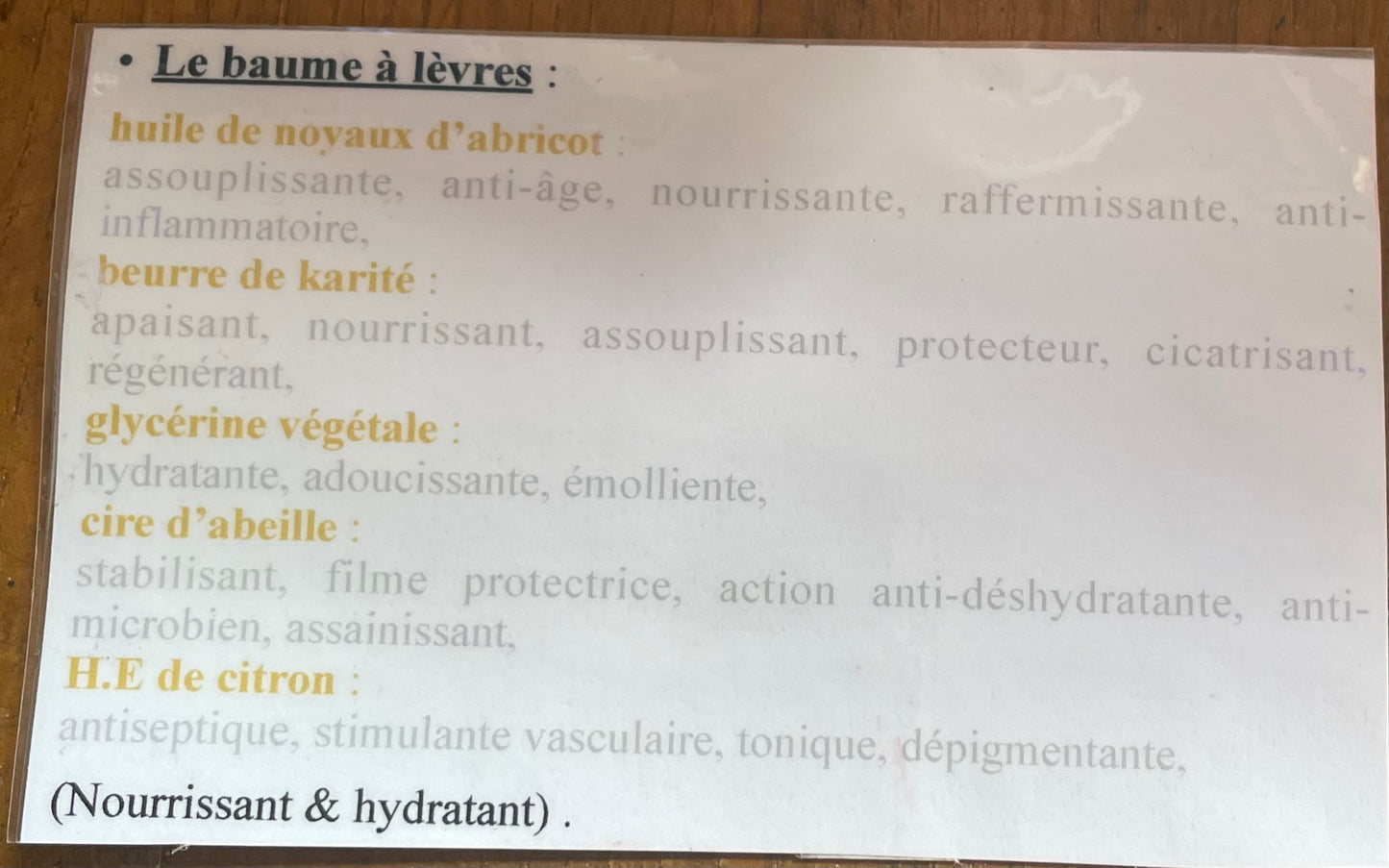 Baume a lèvres 10ml « COSMÉTIQUES NATURELS LUR »