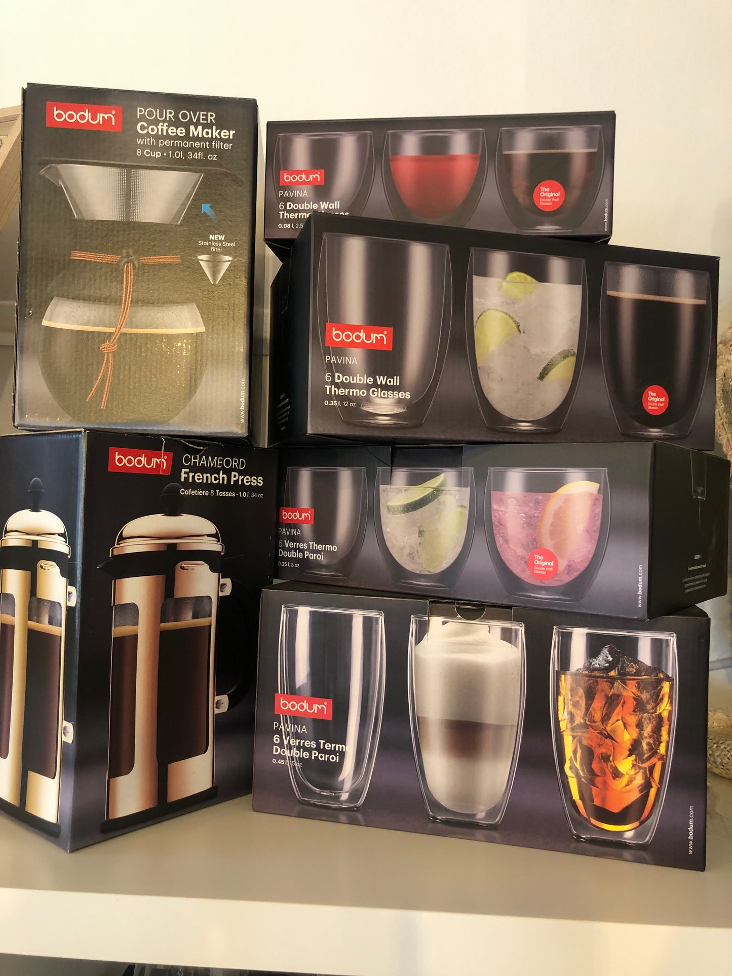 Set 6 Verres Pavina Double Paroi 25cl "BODUM"