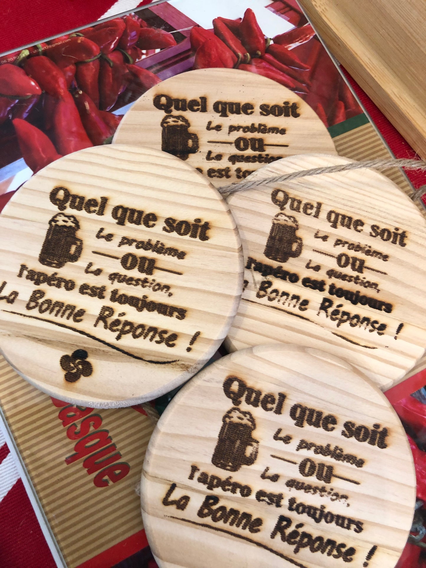 4 Sous Verres Bonne réponse "Les Galets De Laeti"