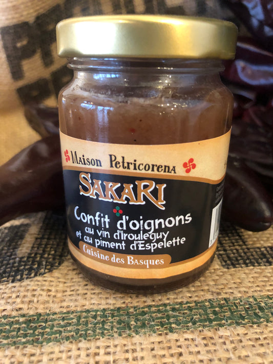 Confit d'Oignons au vin d'Irouleguy et au piment d'Espelette 100g "SAKARI"