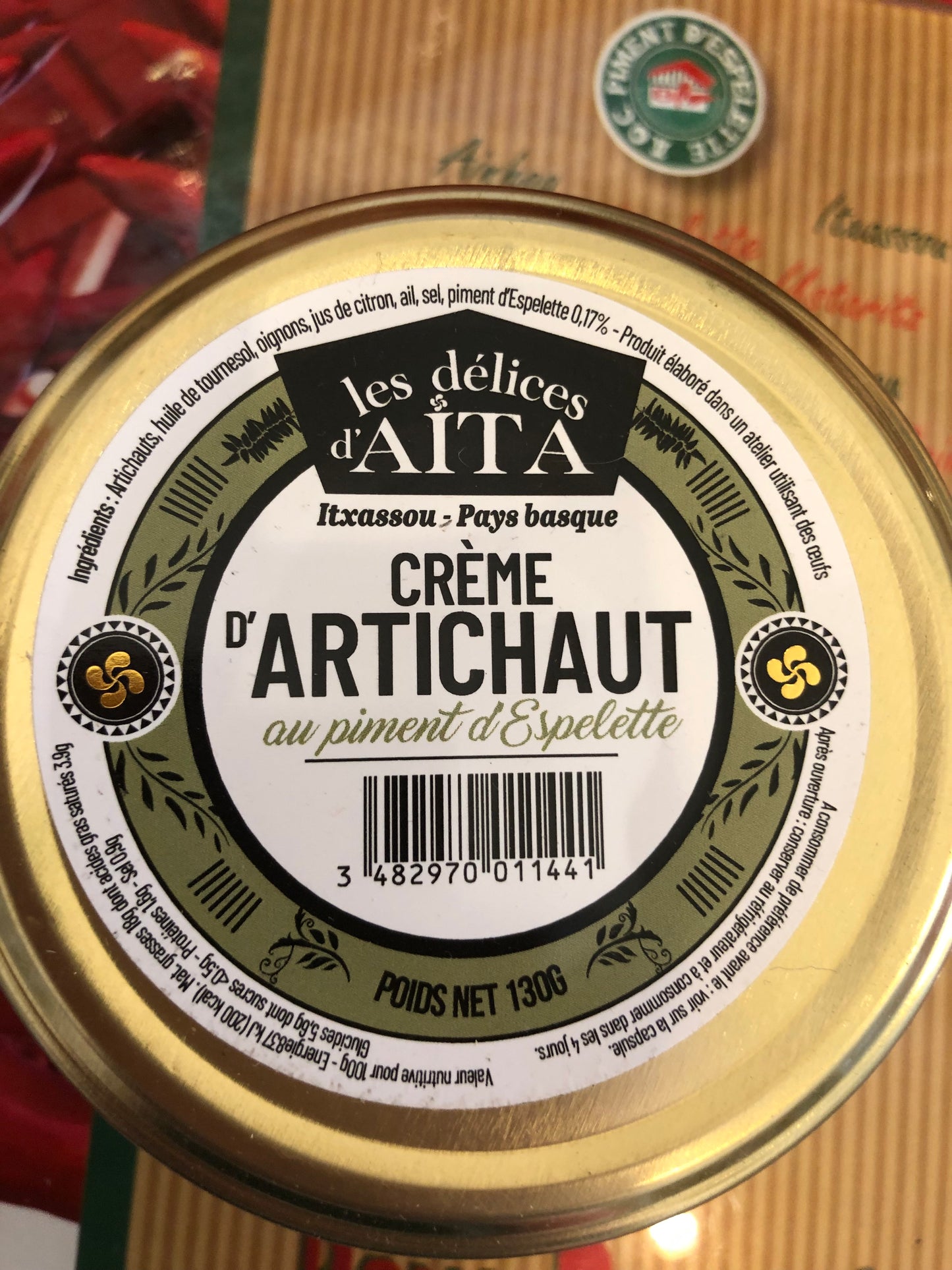 Crème d'artichaut au piment d'Espelette AOP "Les Délices d'Aita"