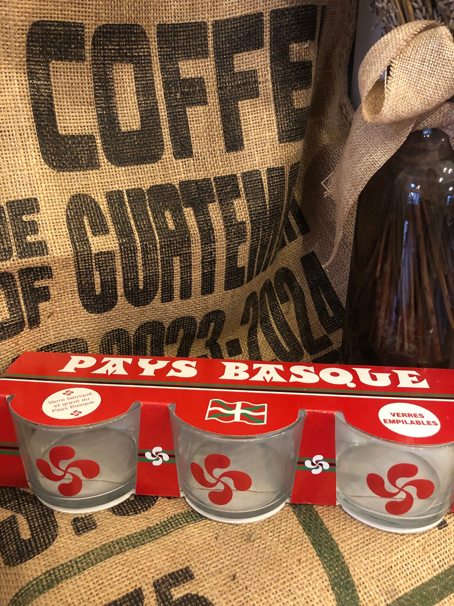 Verres Bodega X3 Croix rouge Pays Basque"ETXEA"