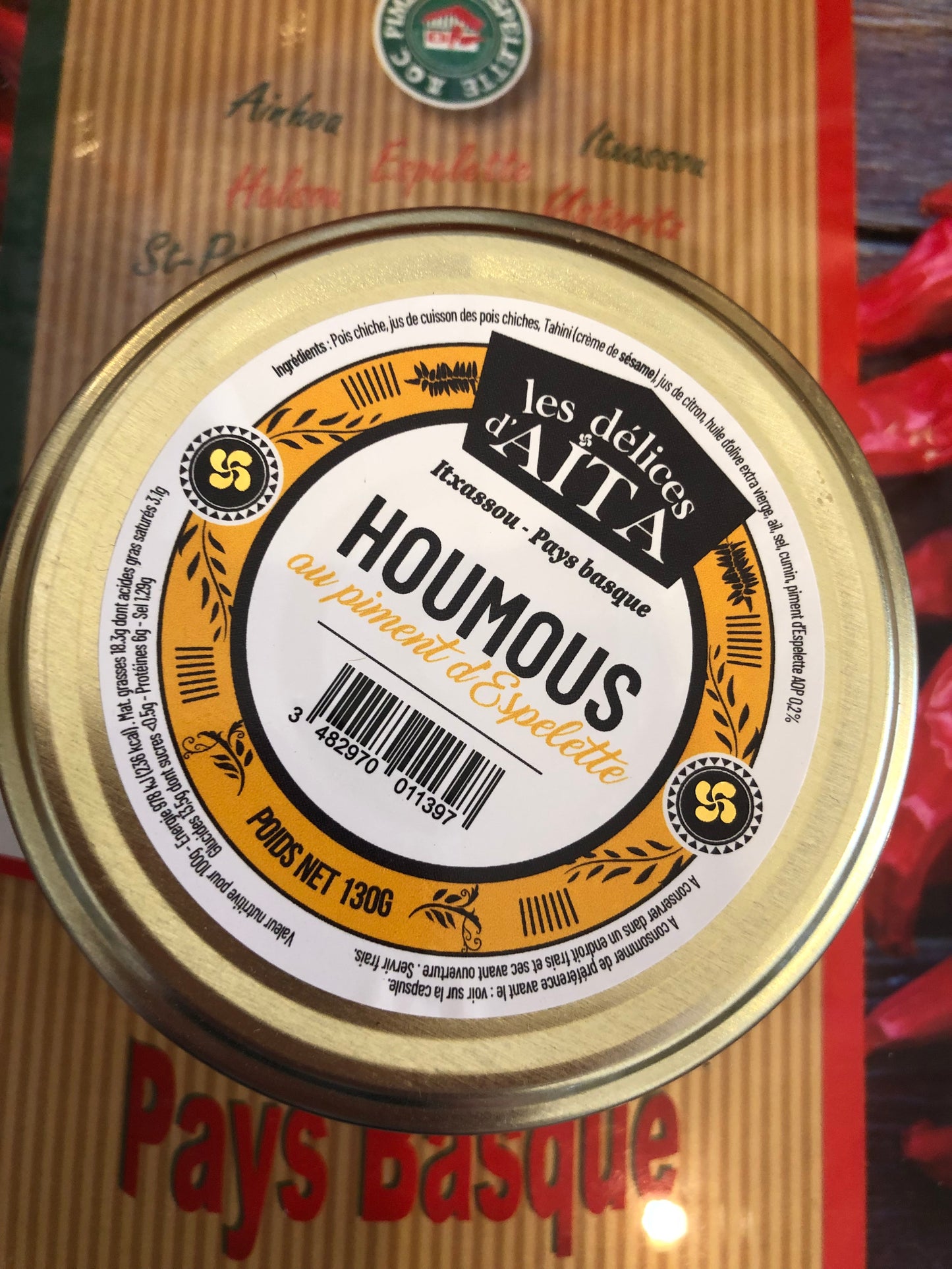 Houmous au piment d'Espelette "Les Délices d'Aita"