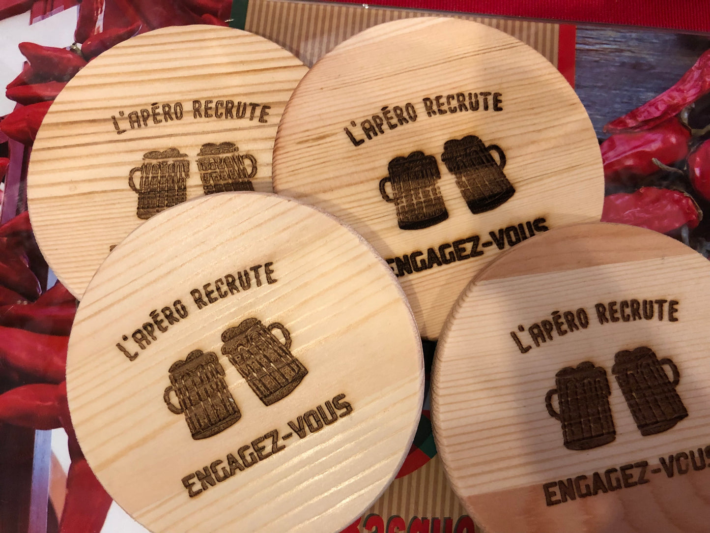 4 Sous Verres "Les Galets De Laeti"